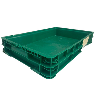Imagen de Caja de Plástico Verde Cerrada Usada 60 x 37 x 10 cm